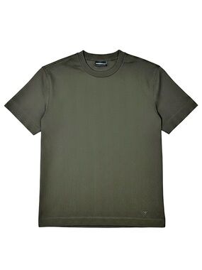 NWOT Emporio Armani Olive Green Herringbone Jacquard Crewneck Tee M
